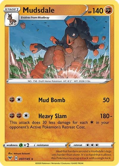 Mudsdale SWSH04: Vivid Voltage Pokemon card