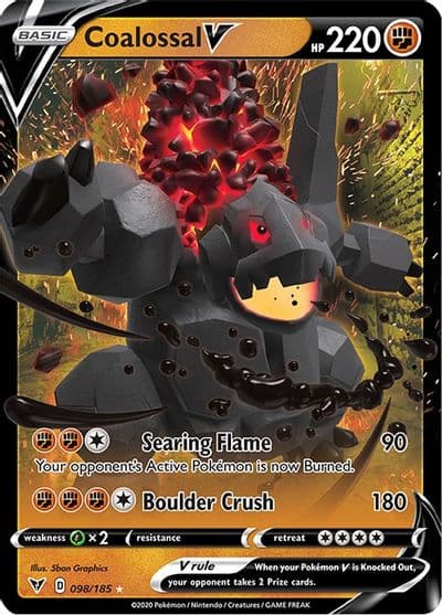 Coalossal V SWSH04: Vivid Voltage Pokemon card