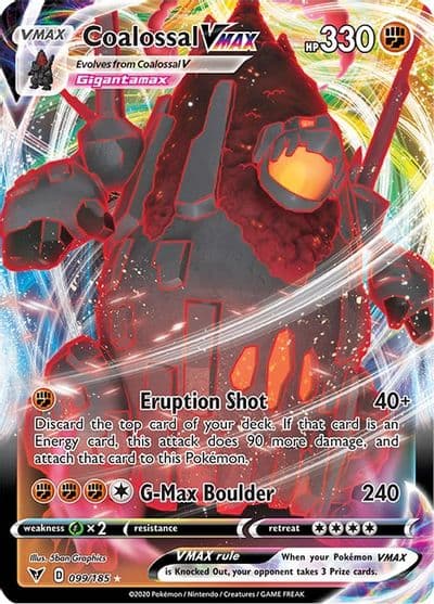 Coalossal VMAX SWSH04: Vivid Voltage Pokemon card