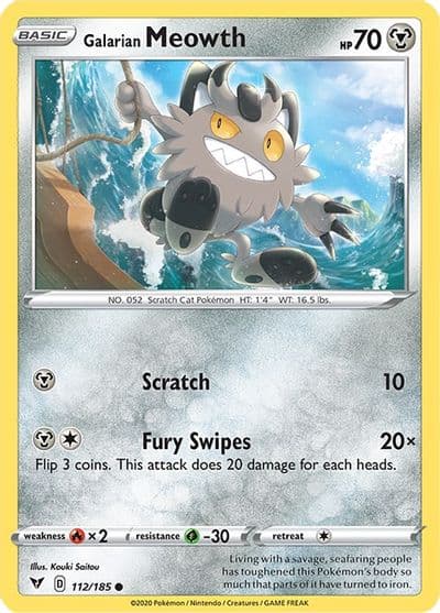 Galarian Meowth SWSH04: Vivid Voltage Pokemon card