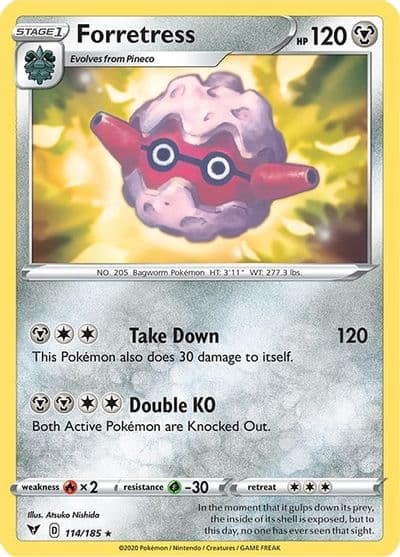 Forretress SWSH04: Vivid Voltage Pokemon card