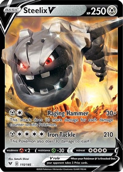 Steelix V SWSH04: Vivid Voltage Pokemon card