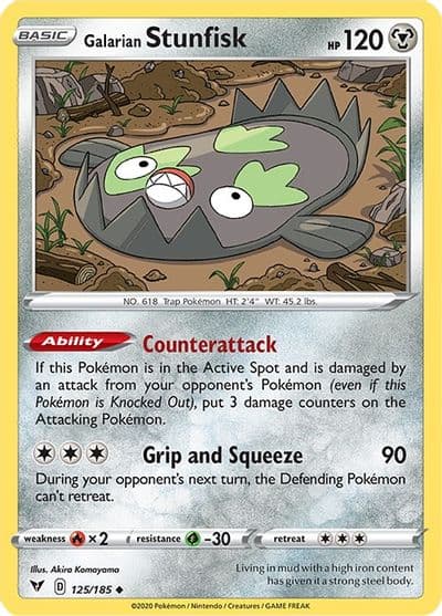 Galarian Stunfisk SWSH04: Vivid Voltage Pokemon card