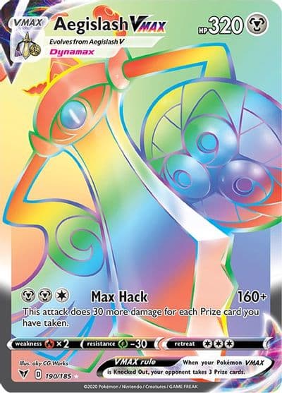 Aegislash VMAX (Secret) SWSH04: Vivid Voltage Pokemon card