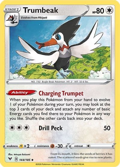 Trumbeak SWSH04: Vivid Voltage Pokemon card