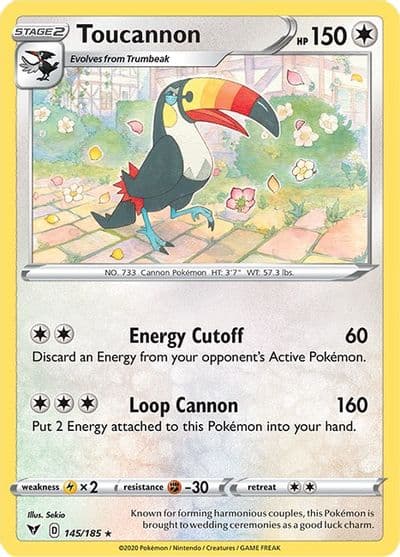 Toucannon SWSH04: Vivid Voltage Pokemon card