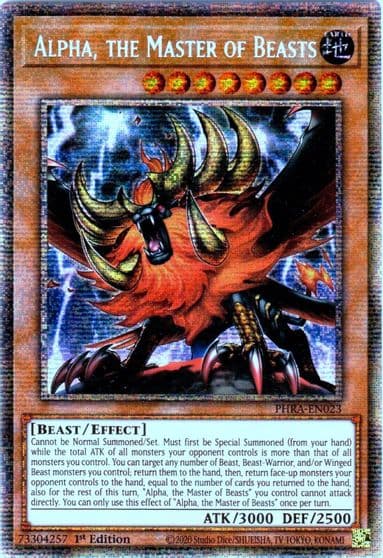 Alpha the Master of Beasts Starlight Rare Phantom Rage Yu-Gi-Oh! card