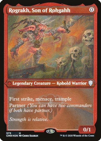 Rograkh Son of Rohgahh Foil Etched Commander Legends Magic card
