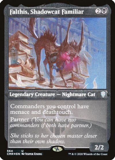 Falthis Shadowcat Familiar Foil Etched Commander Legends Magic card