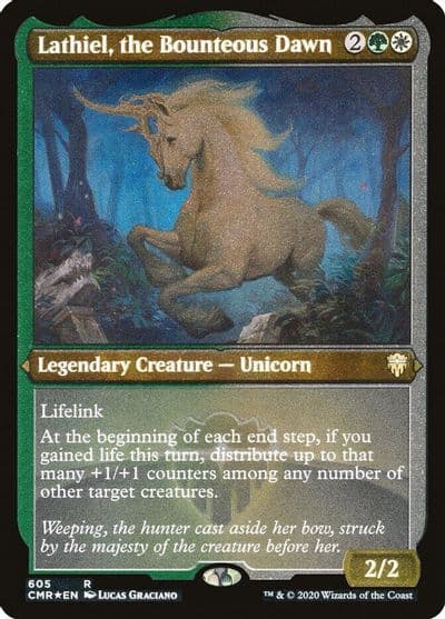 Lathiel the Bounteous Dawn Foil Etched Commander Legends Magic card