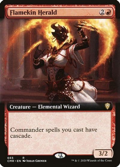 Flamekin Herald Extended Art Commander Legends Magic card