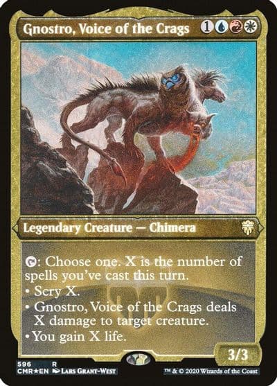 Gnostro Voice of the Crags Foil Etched Commander Legends Magic card