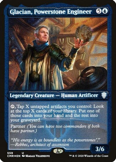 Glacian Powerstone Engineer Foil Etched Commander Legends Magic card