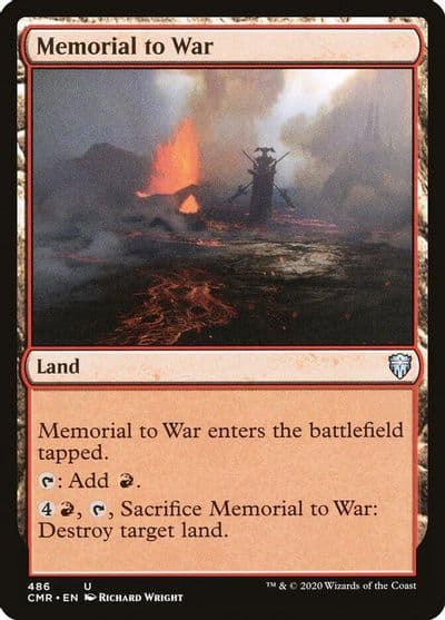Memorial to War Commander Legends Magic card