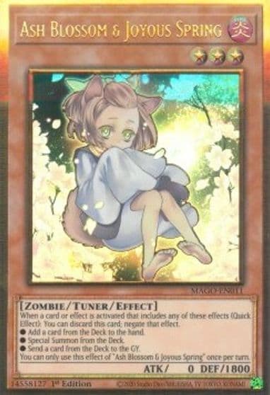 Ash Blossom and Joyous Spring Alternate Art Maximum Gold Yu-Gi-Oh! card