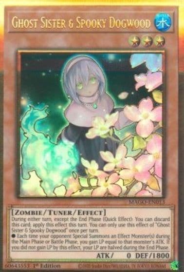 Ghost Sister and Spooky Dogwood Alternate Art Maximum Gold Yu-Gi-Oh! card