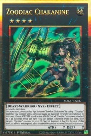 Zoodiac Chakanine Maximum Gold Yu-Gi-Oh! card