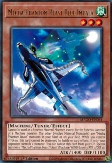 Mecha Phantom Beast Blue Impala Maximum Gold Yu-Gi-Oh! card