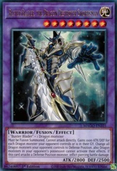 Buster Blader the Dragon Destroyer Swordsman Maximum Gold Yu-Gi-Oh! card