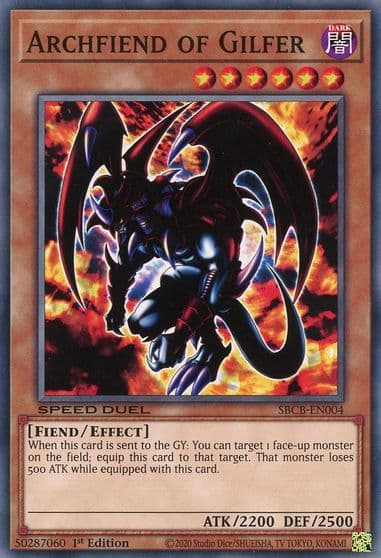 Archfiend of Gilfer Speed Duel: Battle City Box Yu-Gi-Oh! card