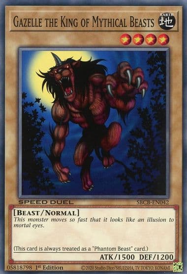 Gazelle the King of Mythical Beasts Speed Duel: Battle City Box Yu-Gi-Oh! card