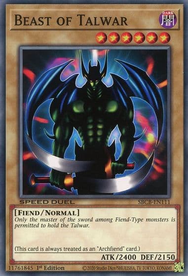 Beast of Talwar Speed Duel: Battle City Box Yu-Gi-Oh! card