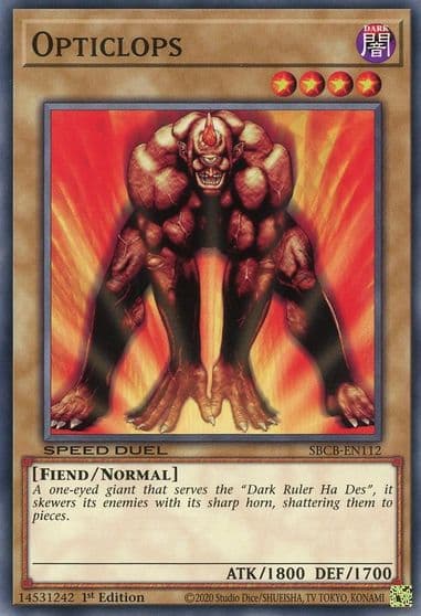 Opticlops Speed Duel: Battle City Box Yu-Gi-Oh! card