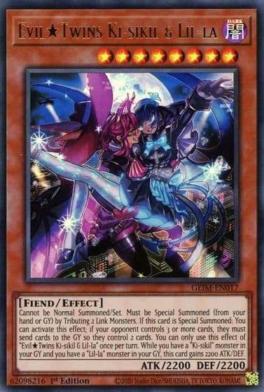 Evil Twins Ki sikil and Lil la Genesis Impact Yu-Gi-Oh! card