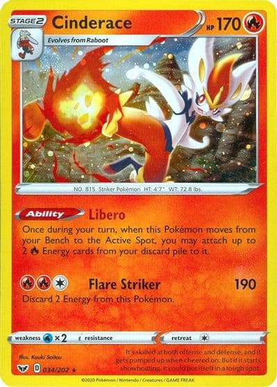 Cinderace (Cosmos Holo) Miscellaneous Cards & Products Pokemon card
