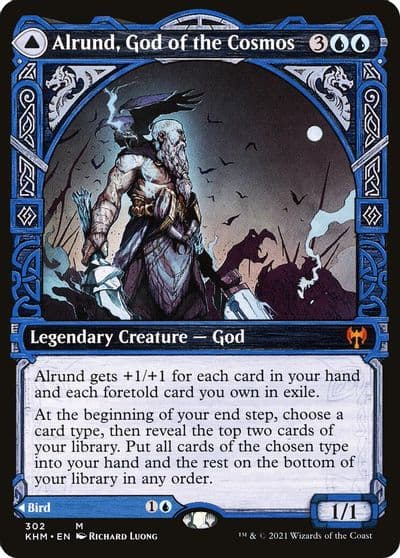 Alrund God of the Cosmos Showcase Kaldheim Magic card