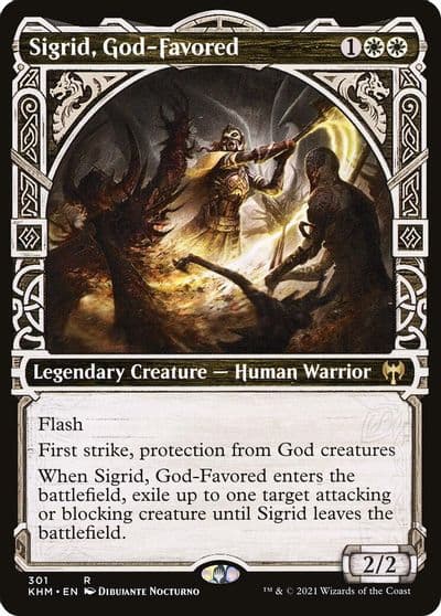 Sigrid God Favored Showcase Kaldheim Magic card