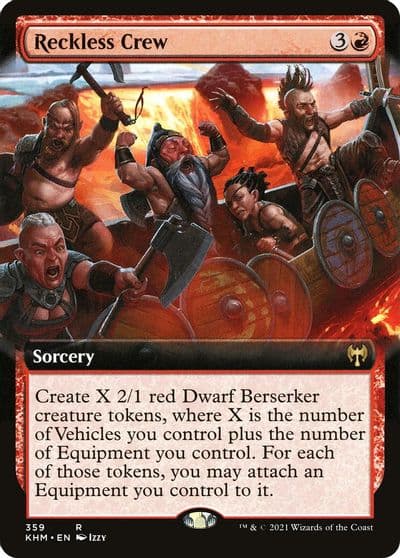 Reckless Crew Extended Art Kaldheim Magic card