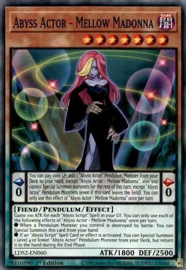 Abyss Actor Mellow Madonna Legendary Duelists: Season 2 Yu-Gi-Oh! card