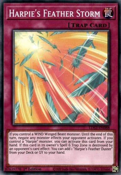 Harpies Feather Storm Legendary Duelists: Season 2 Yu-Gi-Oh! card
