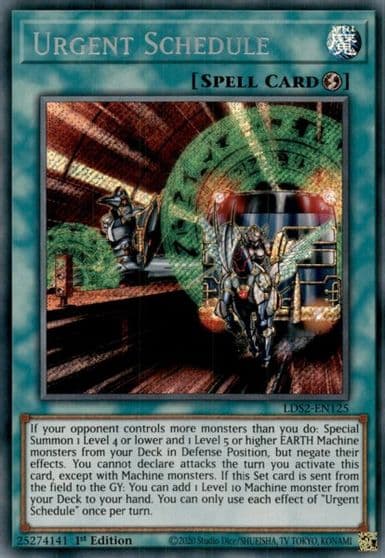 Urgent Schedule Legendary Duelists: Season 2 Yu-Gi-Oh! card