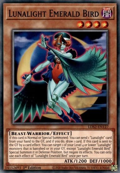 Lunalight Emerald Bird Legendary Duelists: Season 2 Yu-Gi-Oh! card