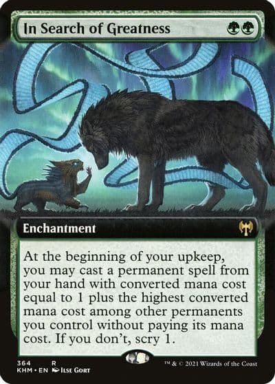 In Search of Greatness Extended Art Kaldheim Magic card
