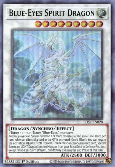 Blue Eyes Spirit Dragon Green Legendary Duelists: Season 2 Yu-Gi-Oh! card