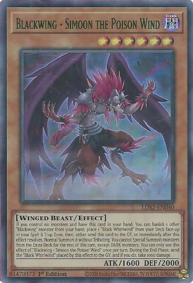 Blackwing Simoon the Poison Wind Green Legendary Duelists: Season 2 Yu-Gi-Oh! card
