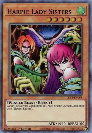 Harpie Lady Sisters Purple Legendary Duelists: Season 2 Yu-Gi-Oh! card