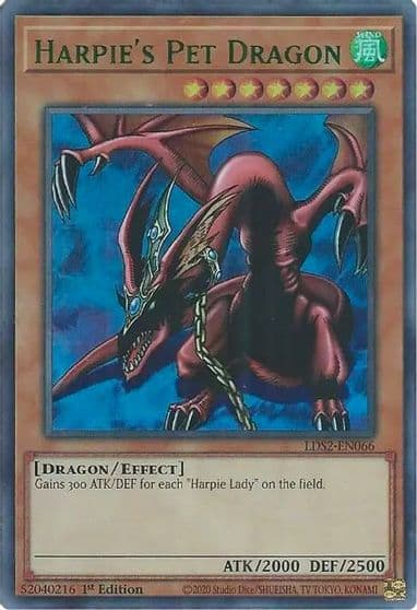 Harpies Pet Dragon Green Legendary Duelists: Season 2 Yu-Gi-Oh! card
