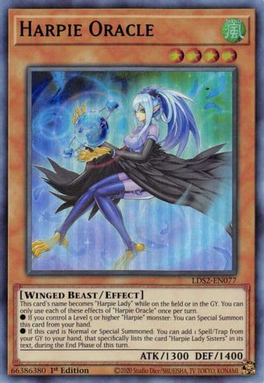 Harpie Oracle Green Legendary Duelists: Season 2 Yu-Gi-Oh! card