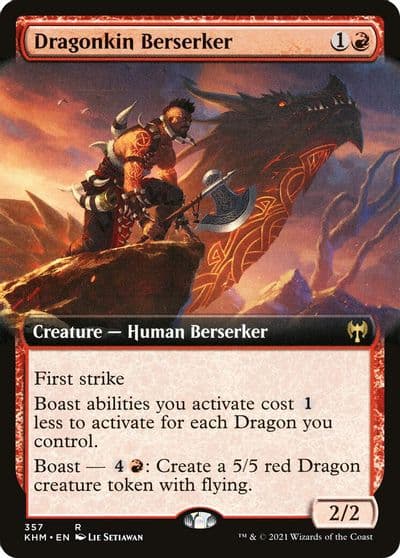 Dragonkin Berserker Extended Art Kaldheim Magic card