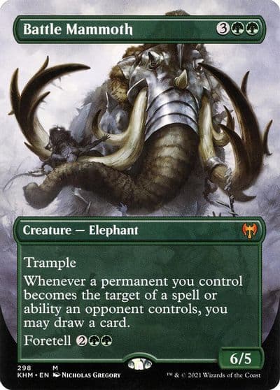 Battle Mammoth Borderless Kaldheim Magic card