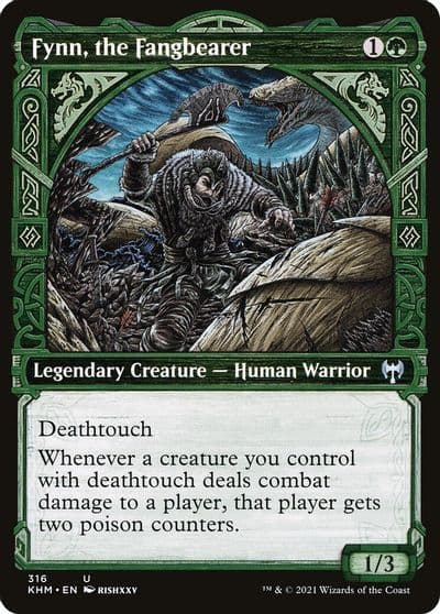 Fynn the Fangbearer Showcase Kaldheim Magic card