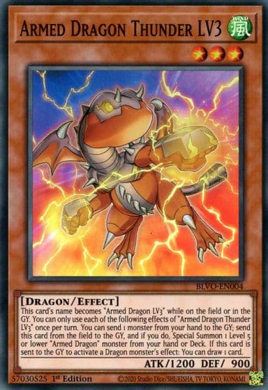 Armed Dragon Thunder LV3 Blazing Vortex Yu-Gi-Oh! card