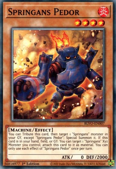 Springans Pedor Blazing Vortex Yu-Gi-Oh! card