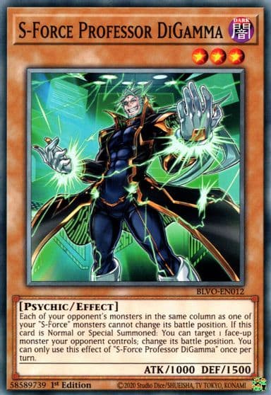 S Force Professor DiGamma Blazing Vortex Yu-Gi-Oh! card