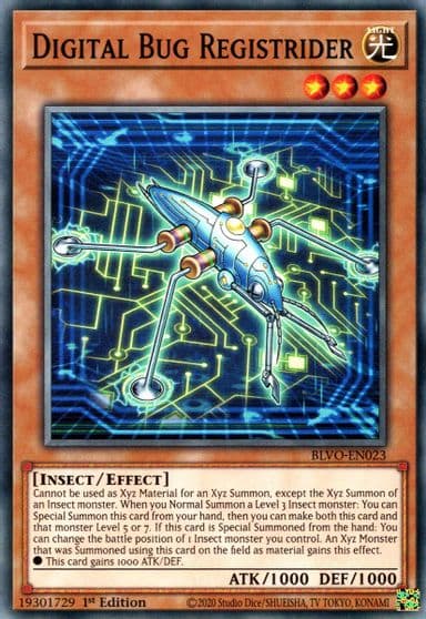Digital Bug Registrider Blazing Vortex Yu-Gi-Oh! card