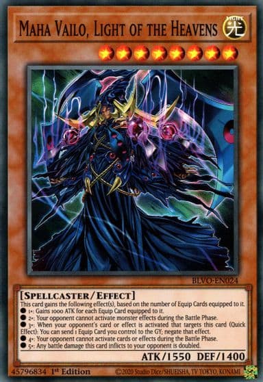 Maha Vailo Light of the Heavens Blazing Vortex Yu-Gi-Oh! card